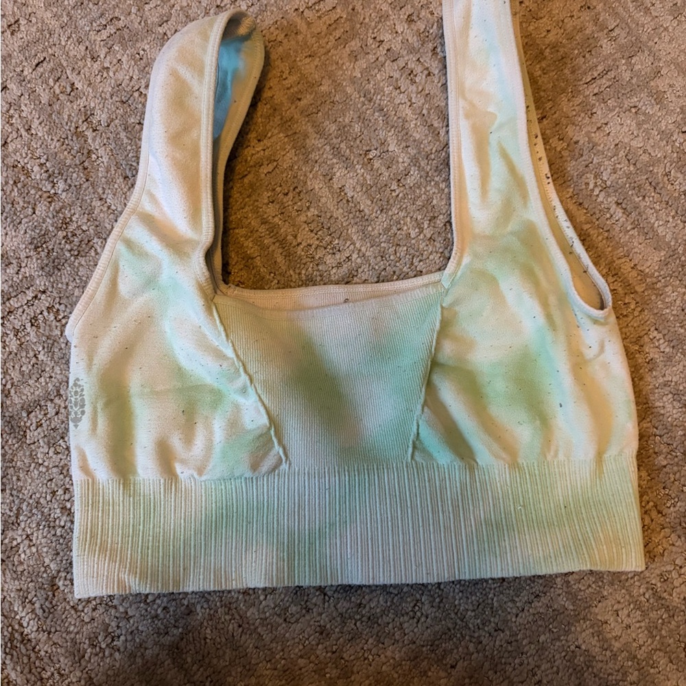 FP Movement by Free People Green Tie-Dye Sports Bra